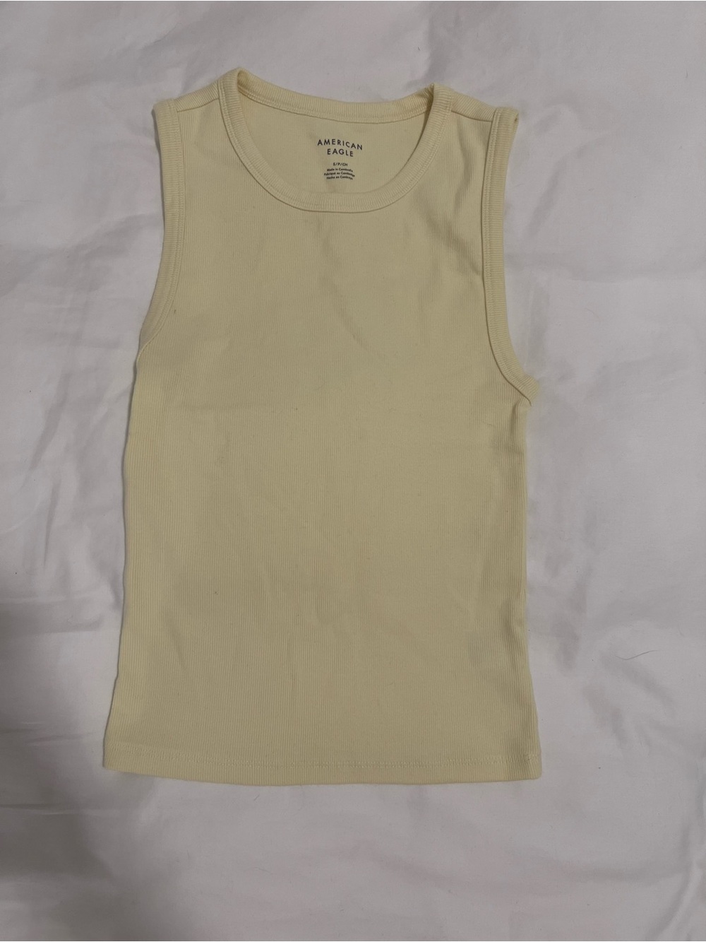 American Eagle Ribbed Tank Top — butter Yellow